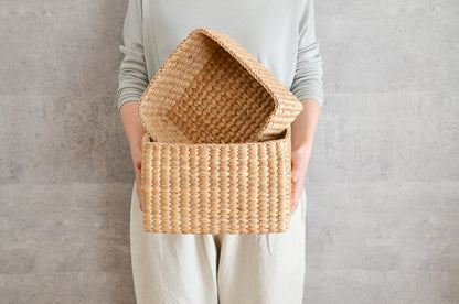 Organizing basket -Square- M, L / Water hyacinth / THA 3115215