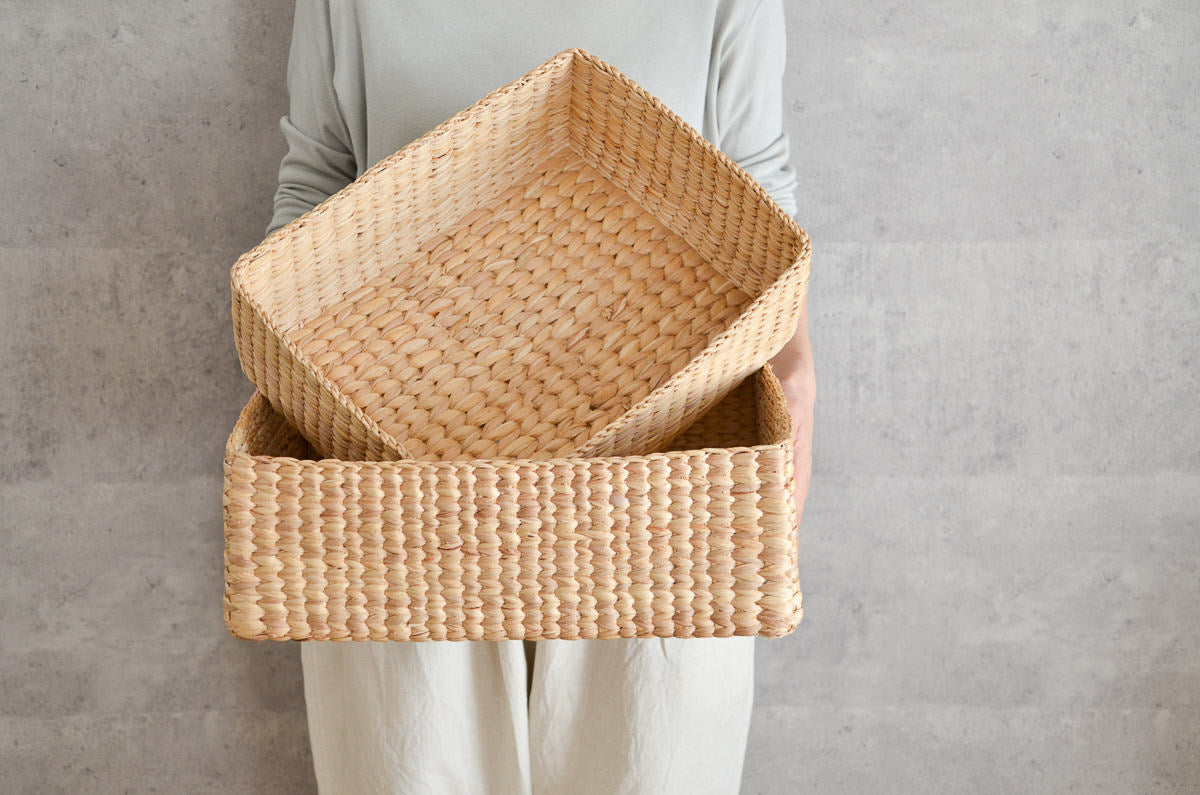 Organizing basket -Rectangle- M, L / Water hyacinth / THA 3115214