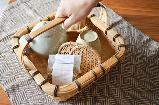 Square table basket with handle S, M, L / Madake bamboo / Ōita-JPN 220620