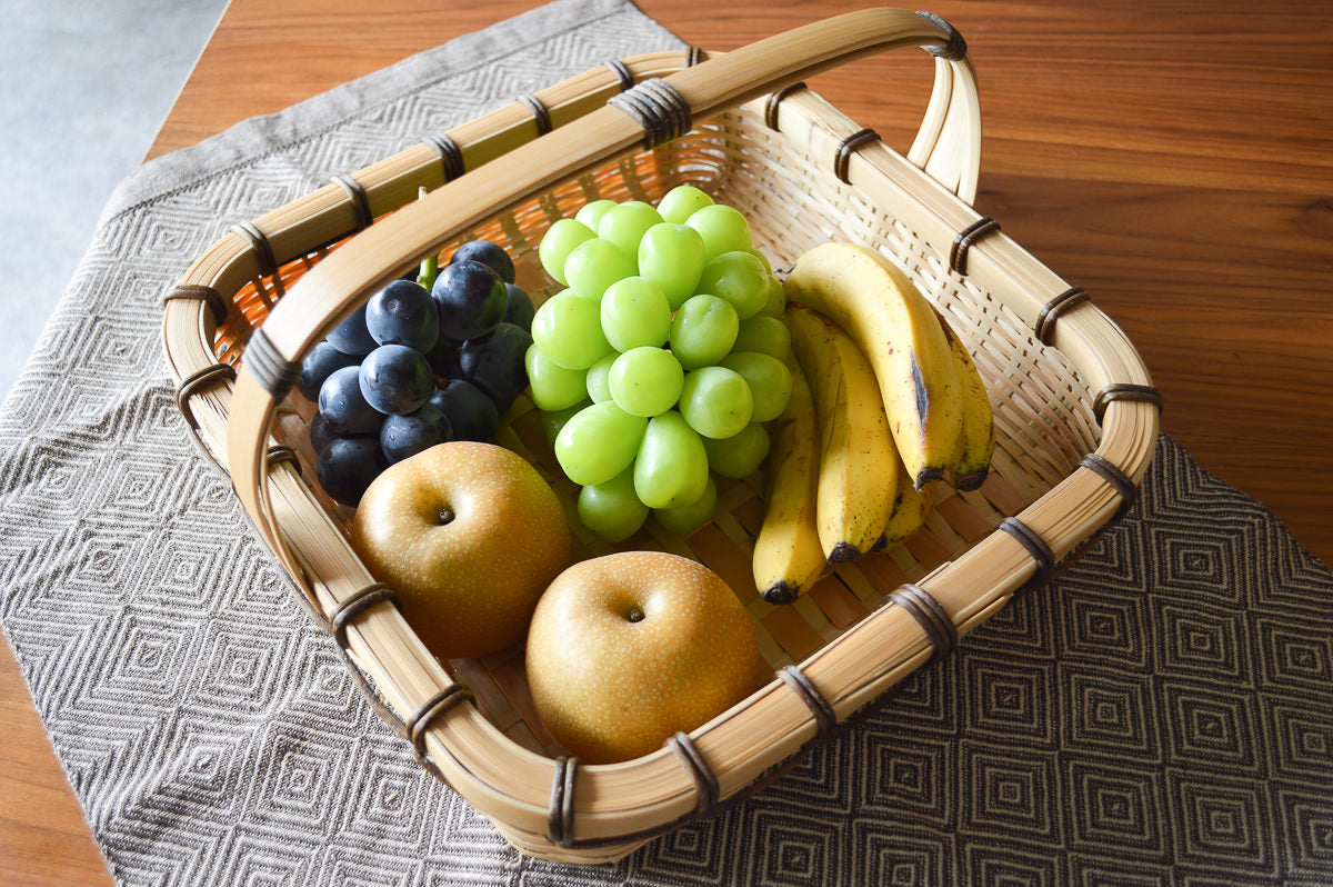 Square table basket with handle S, M, L / Madake bamboo / Ōita-JPN 220620