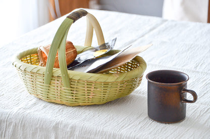 Oval basket with handle S, M, L / Madake bamboo / Ōita-JPN 220640