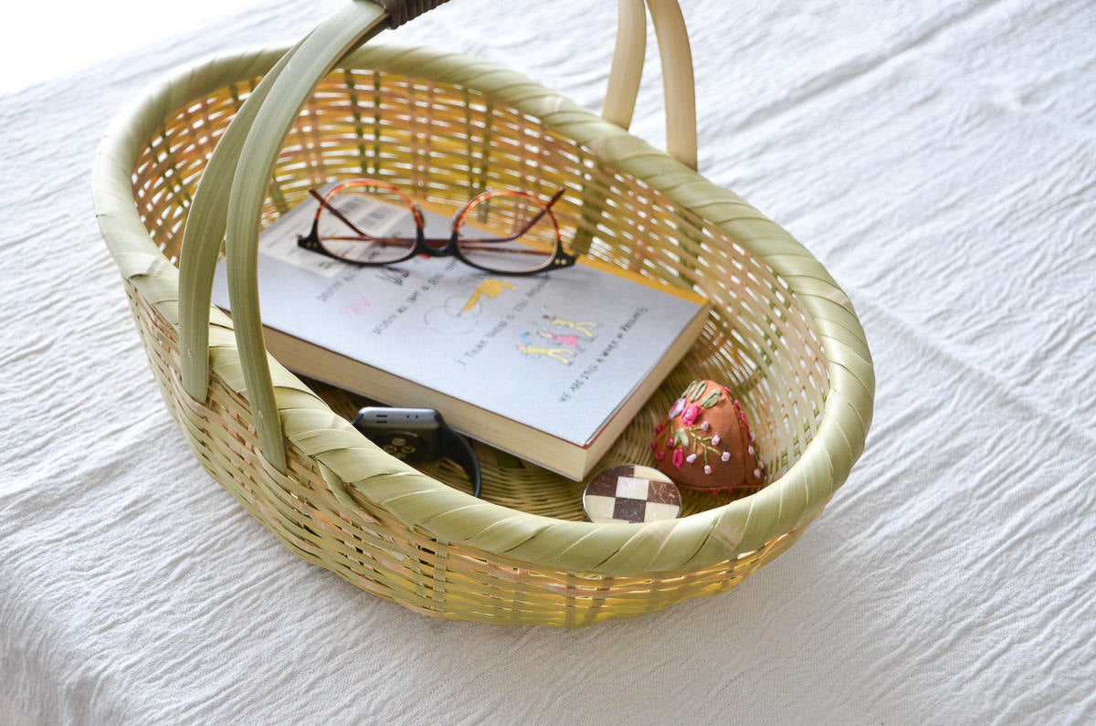 Oval basket with handle S, M, L / Madake bamboo / Ōita-JPN 220640