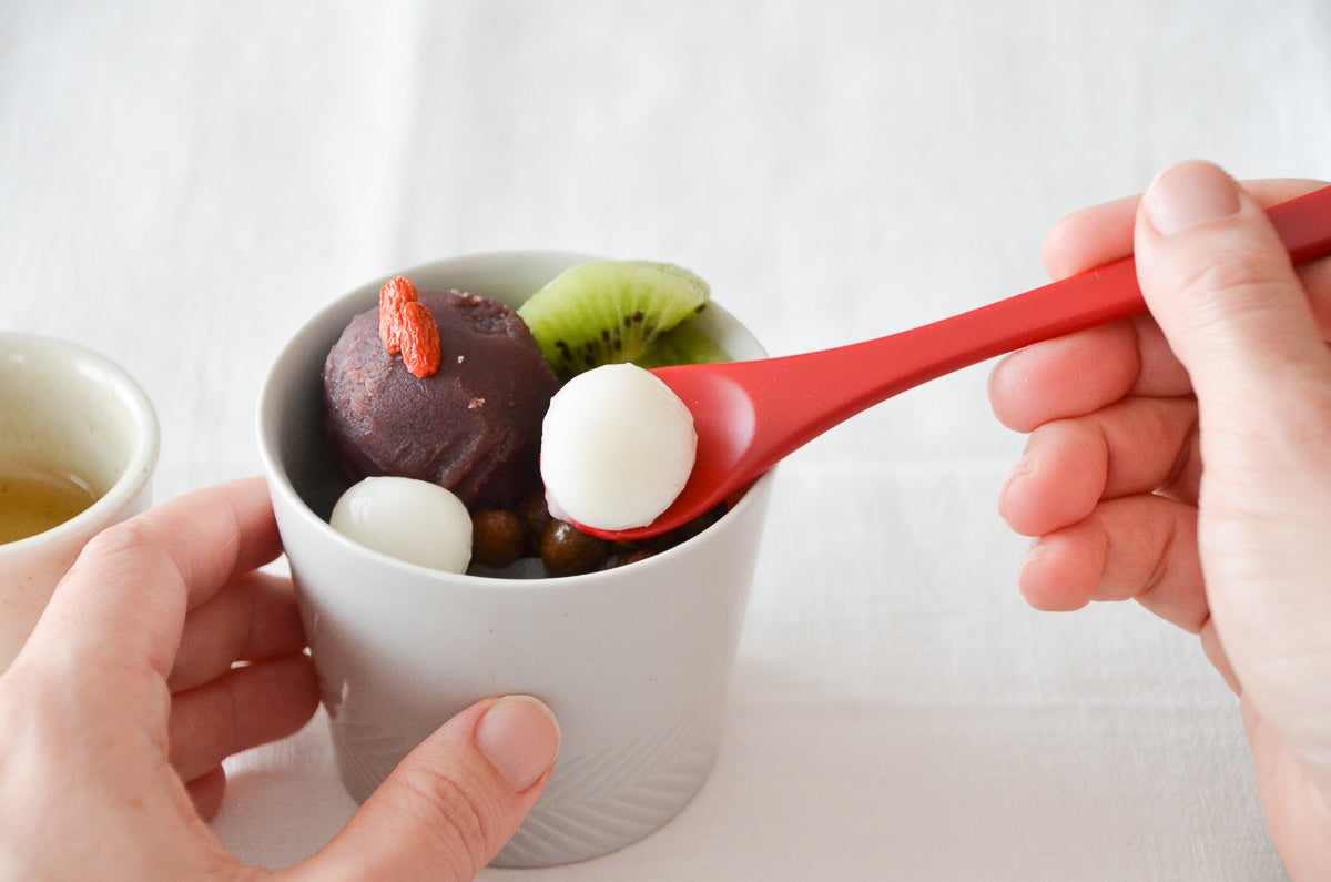 Spoon for "Japanese steamed egg custard" [ Natural, Red ] / Mōsō bamboo / Ōita-JPN 211125