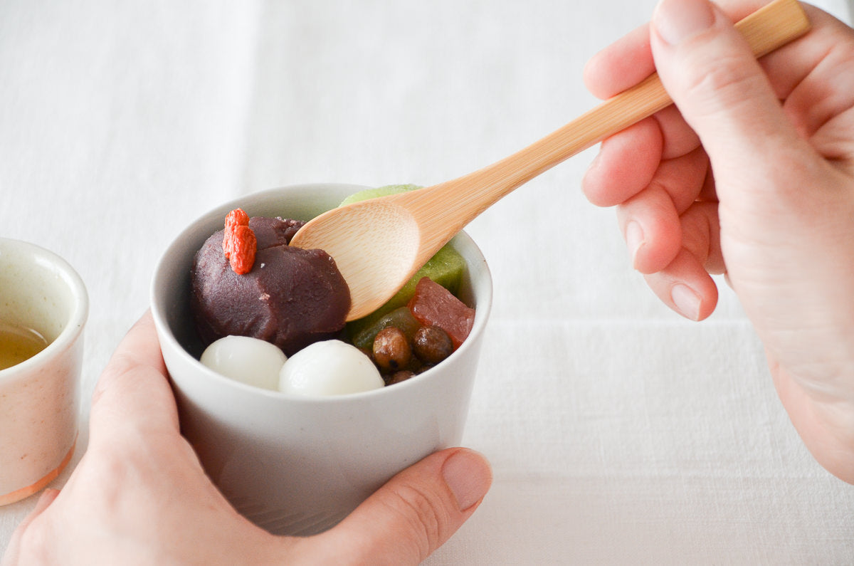 Spoon for "Japanese steamed egg custard" [ Natural, Red ] / Mōsō bamboo / Ōita-JPN 211125