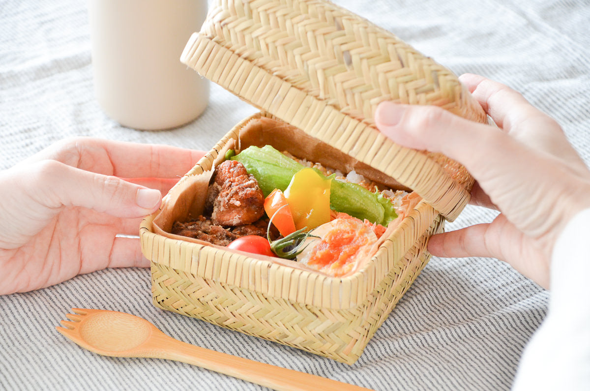 岩手県/すず竹 弁当かご 角 【Aタイプ】-1basktery – 1basketry