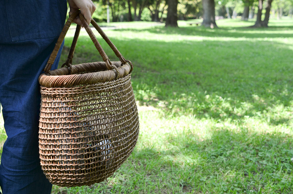 Hand bag “Plump” S, M, L / Brown Akebi vine / Nagano-JPN 311216