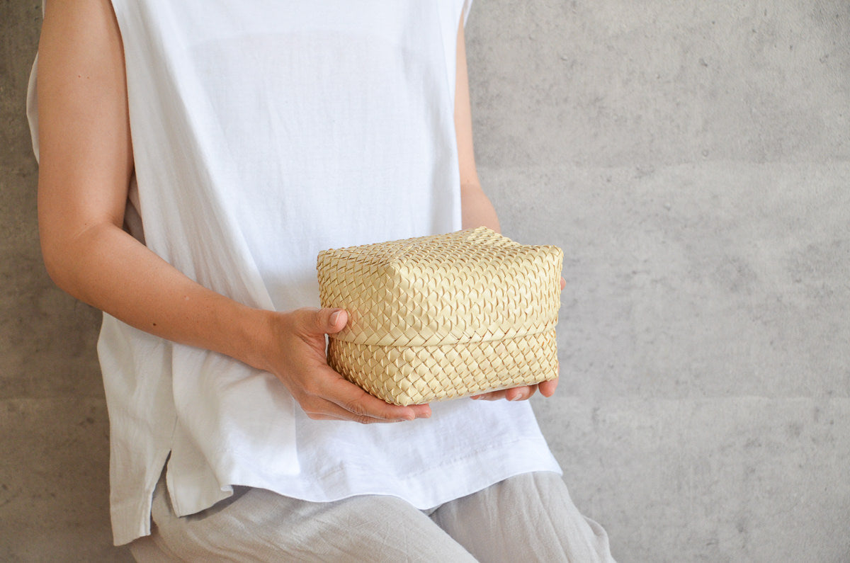 Kottan Basket “Natural” S,M,L / Palm leaf / IND 330901