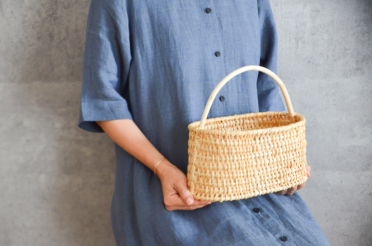 リトアニア/松の根 手つきかご オーバル ワンハンドル S・M / ダブルハンドル L・XL 4種‐1basketry