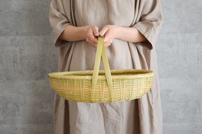 Oval basket with handle S, M, L / Madake bamboo / Ōita-JPN 220640