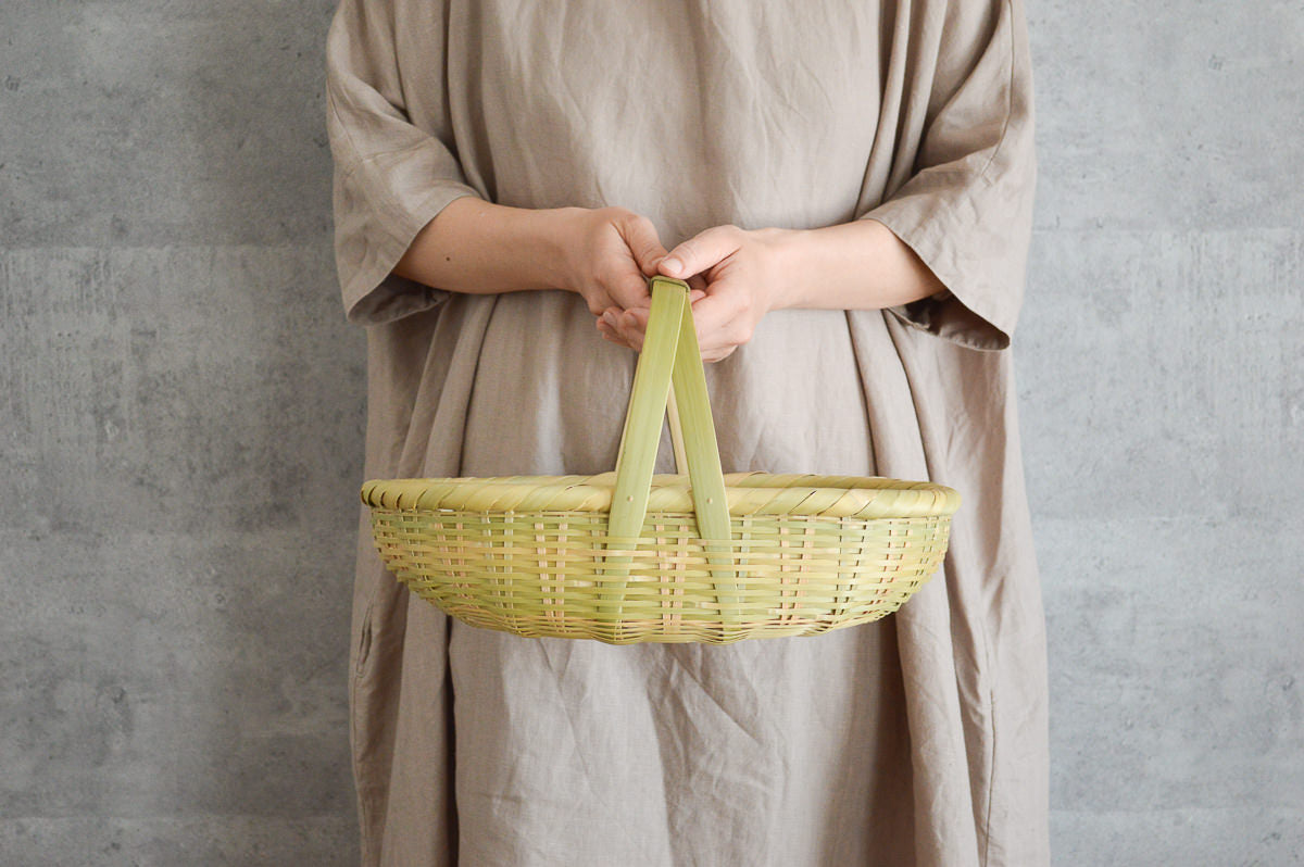 Oval basket with handle S, M, L / Madake bamboo / Ōita-JPN 220640