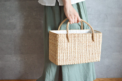 Hand bag { lined / unlined } M, L / Water hyacinth / THA 3115213