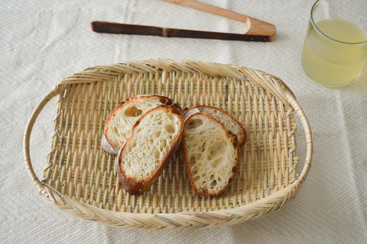 Oval plate(colander) with handle -B type- S, M, L / Suzu bamboo / Iwate-JPN 450812