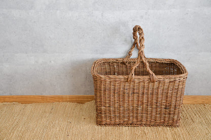 Large trapezoid basket / Brown Akebi vine / Nagano-JPN 311207-1