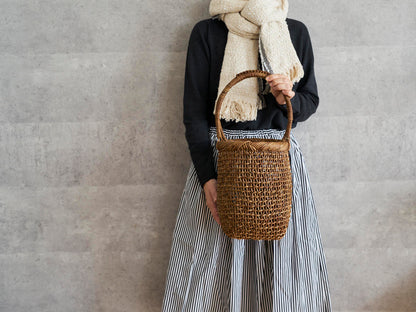 長野県/あけび　すかし編み　手付き丸かご　小・中・大　3サイズ　311240