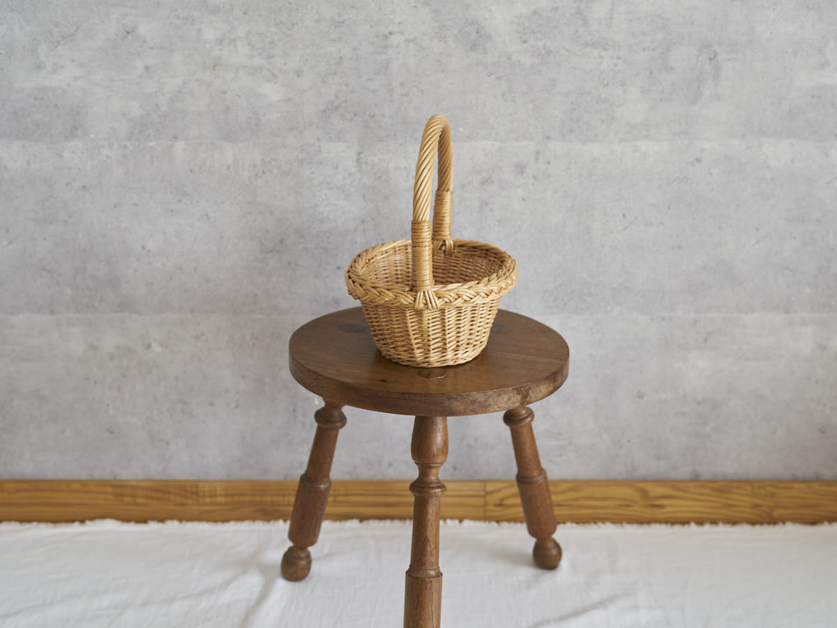 リトアニア/やなぎ　シギタスさん　手つきオーバルバスケット　ミニ　140522-10