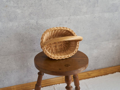 リトアニア/やなぎ　シギタスさん　手つきオーバルバスケット　ミニ　140522-10