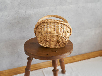 リトアニア/やなぎ　シギタスさん　手つきオーバルバスケット　ミニ　140522-10