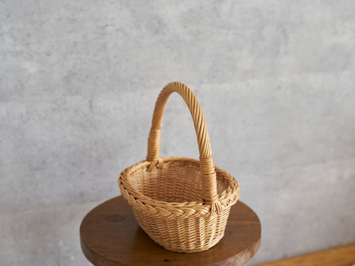 リトアニア/やなぎ　シギタスさん　手つきオーバルバスケット　ミニ　140522-10