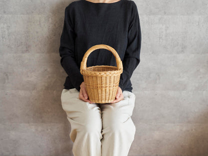 リトアニア/やなぎ　シギタスさん　手つきトールバスケット　ミニ　140522-9