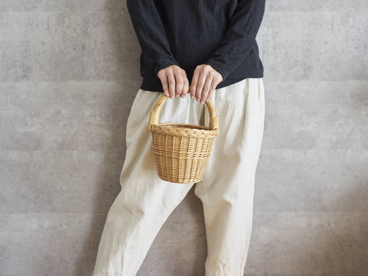 リトアニア/やなぎ　シギタスさん　手つきトールバスケット　ミニ　140522-9