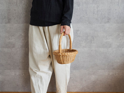 リトアニア/やなぎ　シギタスさん　手つきオーバルバスケット　ミニ　140522-10