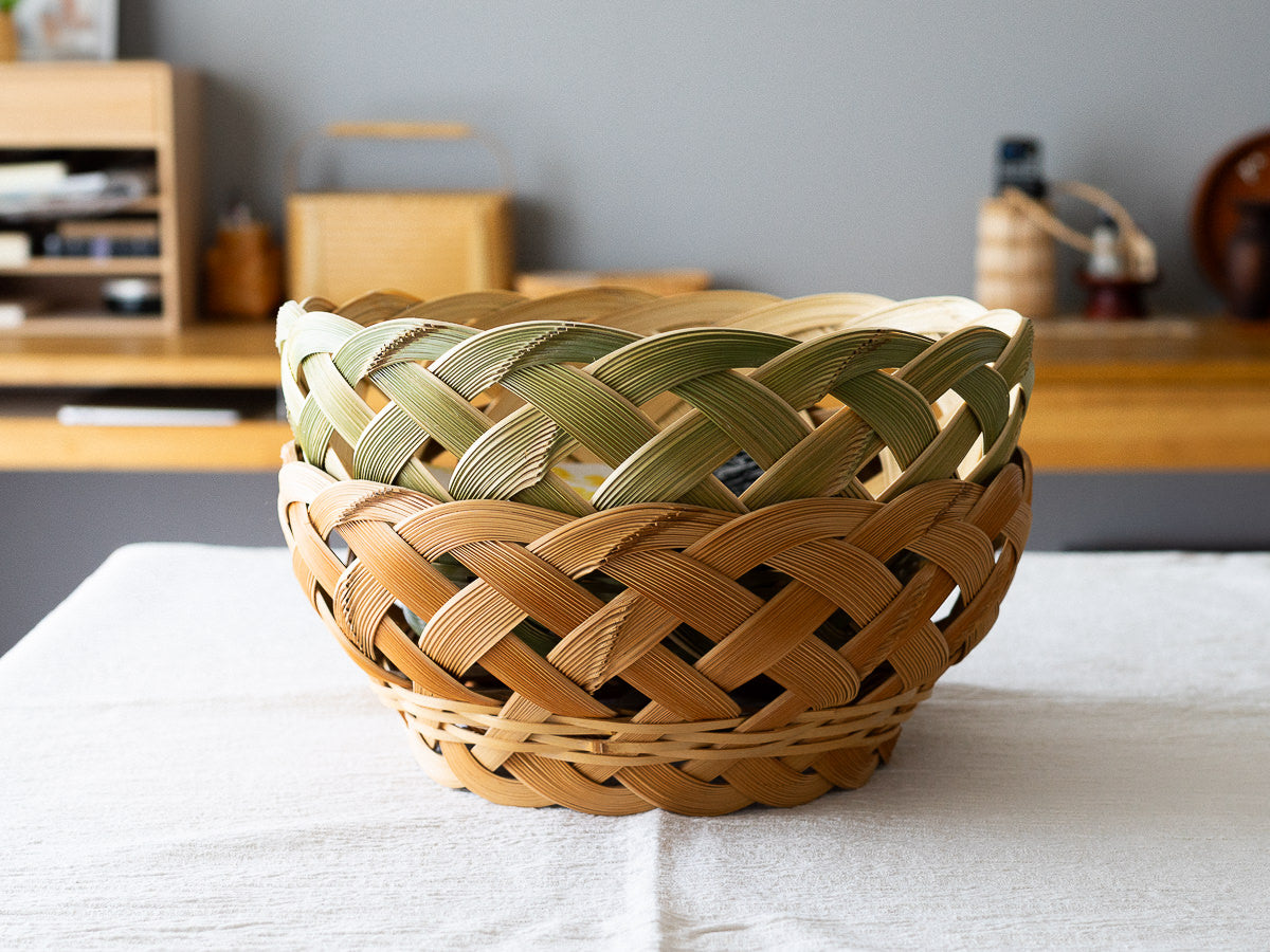 竹かご ささら目 中サイズ 食器・収納に | 市川籠店 – 市川籠店