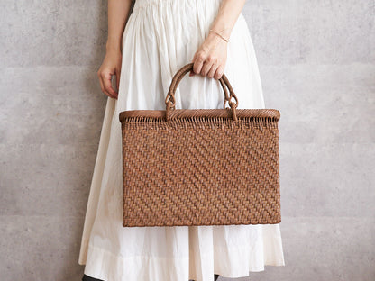 A4 Tote Basket with Swing Handles / Grapevine / Fukushima-JPN 121901-3