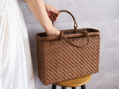 A4 Tote Basket with Swing Handles / Grapevine / Fukushima-JPN 121901-3
