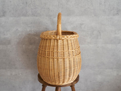 リトアニア/やなぎ　シギタスさん　手つきオーバルバスケット　ふっくら　140522-1