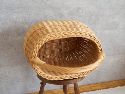 リトアニア/やなぎ　シギタスさん　手つきオーバルバスケット　ふっくら　140522-1