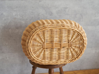 リトアニア/やなぎ　シギタスさん　手つきオーバルバスケット　ふっくら　140522-1