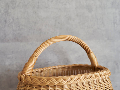 リトアニア/やなぎ　シギタスさん　手つきオーバルバスケット　ふっくら　140522-1