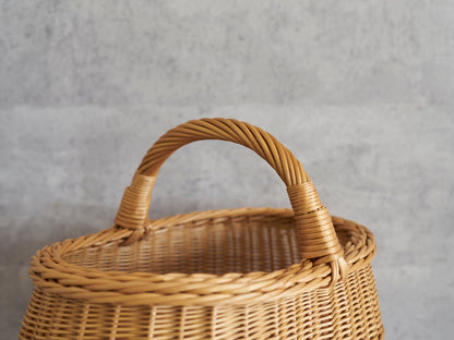 リトアニア/やなぎ　シギタスさん　手つきオーバルバスケット　ふっくら　皮つき　140522-2