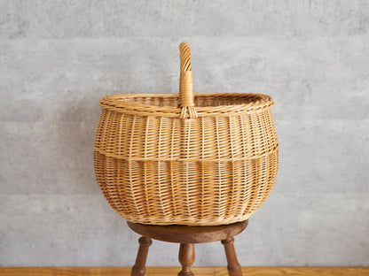 リトアニア/やなぎ　シギタスさん　手つきオーバルバスケット　ふっくら　皮つき　140522-2