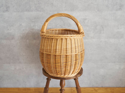 リトアニア/やなぎ　シギタスさん　手つきオーバルバスケット　ふっくら　皮つき　140522-2