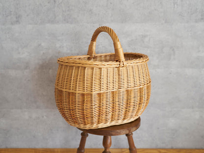 リトアニア/やなぎ　シギタスさん　手つきオーバルバスケット　ふっくら　皮つき　140522-2