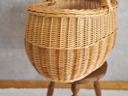 リトアニア/やなぎ　シギタスさん　手つきオーバルバスケット　ふっくら　皮つき　140522-2