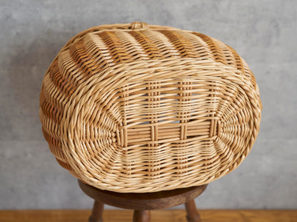 リトアニア/やなぎ　シギタスさん　手つきオーバルバスケット　ふっくら　皮つき　140522-2