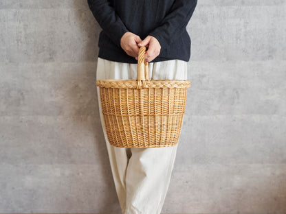 リトアニア/やなぎ　シギタスさん　手つきオーバルバスケット　140522-4