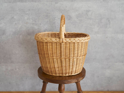 リトアニア/やなぎ　シギタスさん　手つきオーバルバスケット　140522-4