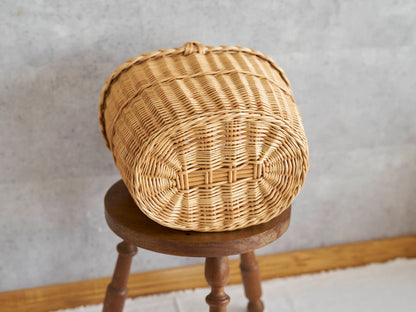 リトアニア/やなぎ　シギタスさん　手つきオーバルバスケット　140522-4