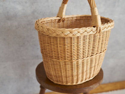 リトアニア/やなぎ　シギタスさん　手つきオーバルバスケット　140522-4