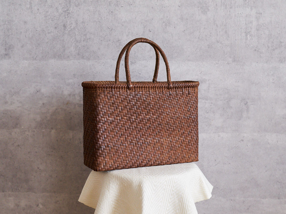 古い手付きの摘み菜籠　「野の籠展」案内状付き 1basketry – 市川籠店 | 1basketry