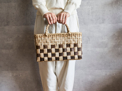 岩手県/くるみ　手提　表皮市松　アンダーチェック　1510737