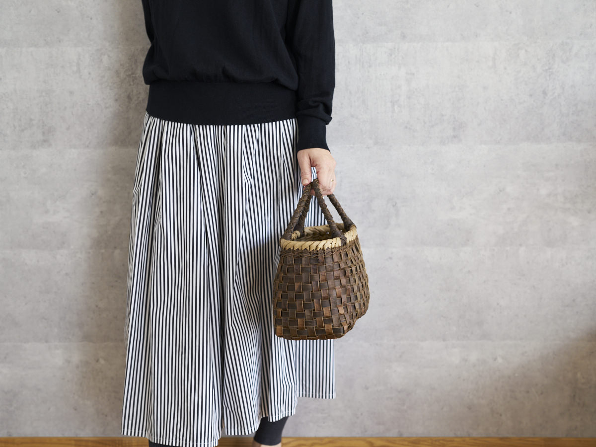 岩手県/くるみ　手提　裏皮市松　表皮ライン　ふっくら　1510741