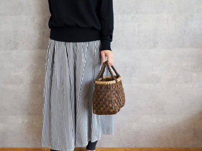 岩手県/くるみ　手提　裏皮市松　表皮ライン　ふっくら　1510741