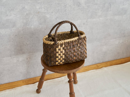 岩手県/くるみ　手提　裏皮市松　表皮ライン　ふっくら　1510741