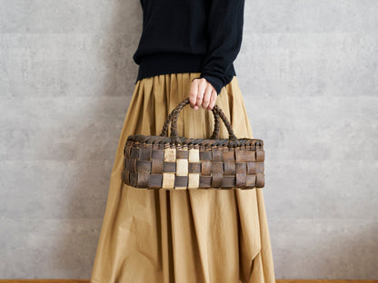 岩手県/くるみ　手提　裏皮市松　浅　表皮ライン　1510744