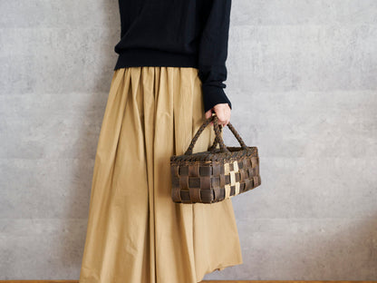 岩手県/くるみ　手提　裏皮市松　浅　表皮ライン　1510744