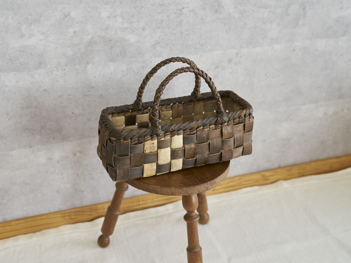 岩手県/くるみ　手提　裏皮市松　浅　表皮ライン　1510744